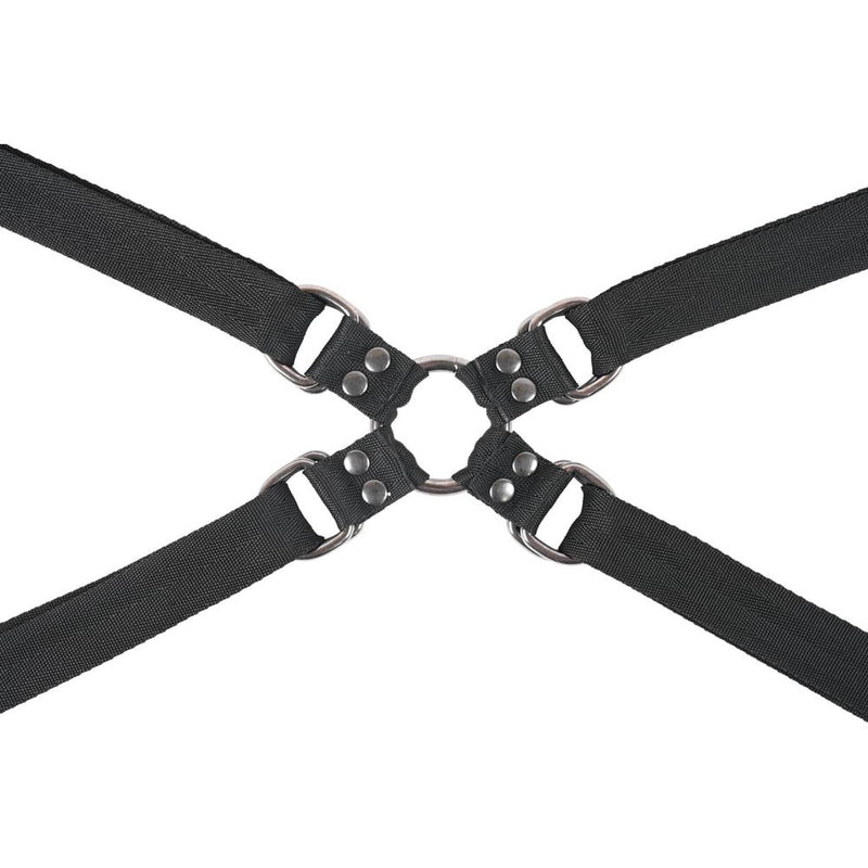 SPORTSHEETS Velvet Noir Adjustable Hog Tie & Cuff Set - Black Restraints