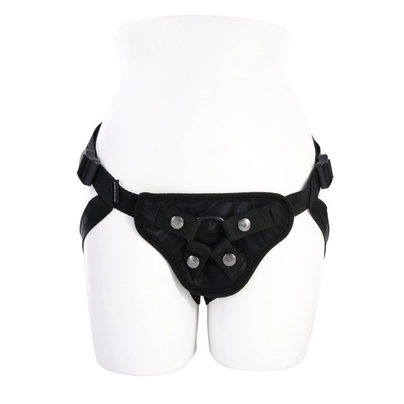 SPORTSHEETS Velvet Noir Strap On - Black Adjustable Strap-On Harness (No Probe Included)