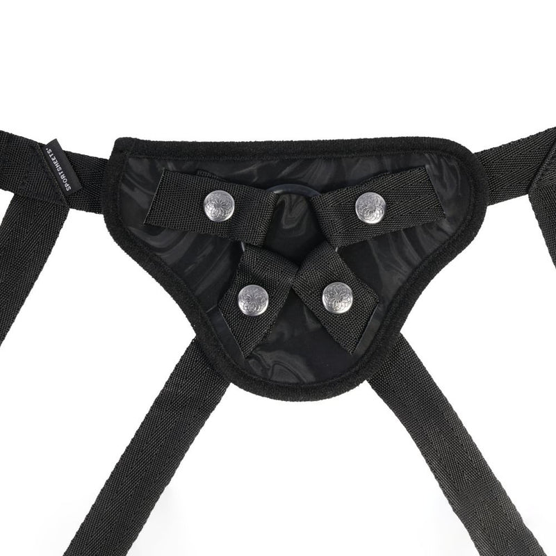 SPORTSHEETS Velvet Noir Strap On - Black Adjustable Strap-On Harness (No Probe Included)