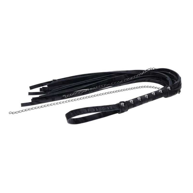 SPORTSHEETS Velvet Noir Chain Flogger - Black 43 cm Flogger Whip