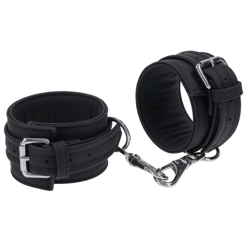 SPORTSHEETS Signature Midnight Muse Ankle Cuffs - Black Adjustable Leg Restraints
