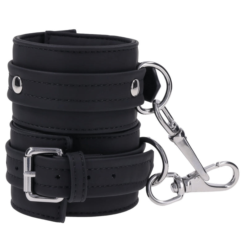 SPORTSHEETS Signature Midnight Muse Ankle Cuffs - Black Adjustable Leg Restraints