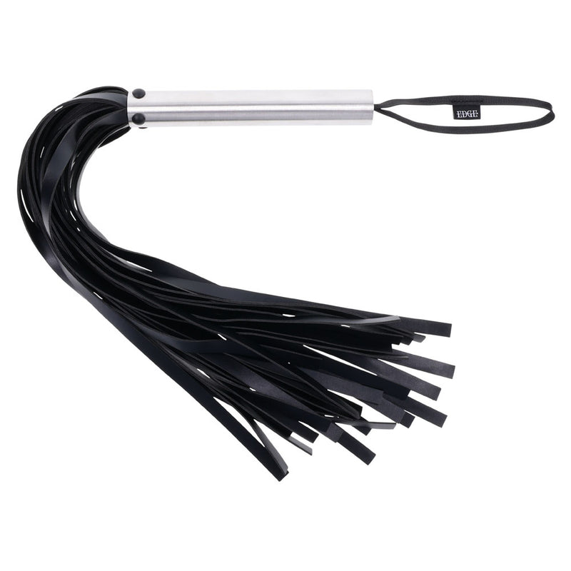 EDGE Flogger - Black Flogger Whip with Metal Handle