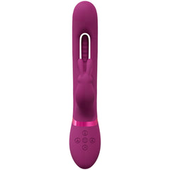 VIVE Mika - Pink - Pink 23.2 cm USB Rechargeable Rabbit Vibrator with Flapping Shaft