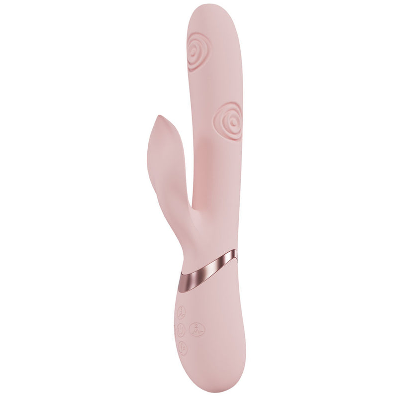 VIVE Fronda - Pink - Pink 25 cm USB Rechargeable Tapping Rabbit Vibrator