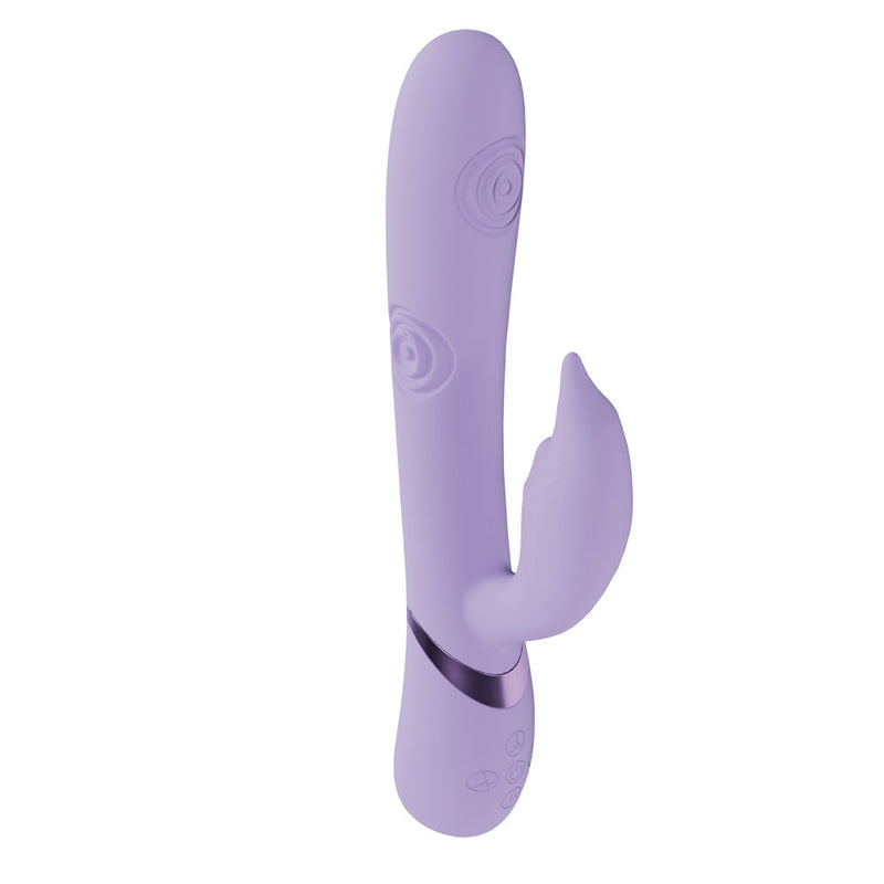 VIVE Pallina - Purple - Purple 25 cm USB Rechargeable Tapping Rabbit Vibrator