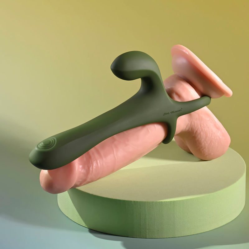 Zero Tolerance STRAP, TAP & GO - Green USB Rechargeable Vibrating & Tapping Penis Sleeve with Wireless Remote