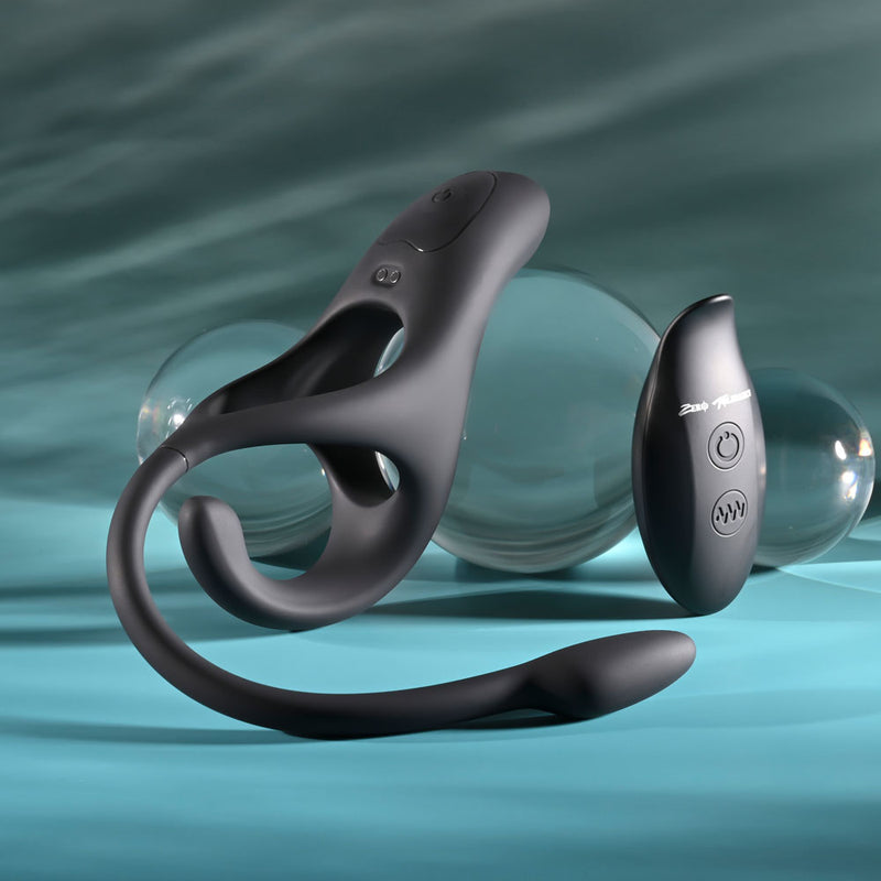 Zero Tolerance ALL THE BASES - Black USB Rechargeable Vibrating Cock Ring with Wireless Remote